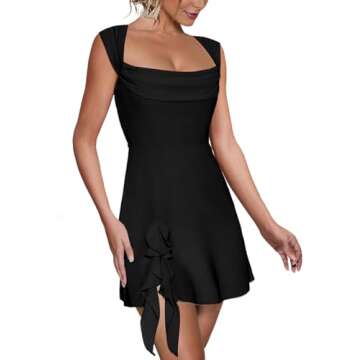 HESUUIO Sexy Mini Dress Elegant Club Party Outfit