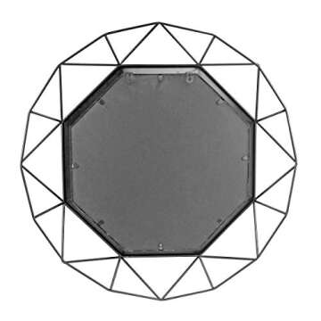 Stonebriar 28.3" Black Geometric Wall Mirror for Modern Decor