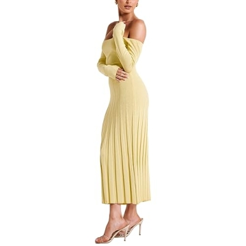 Chic Off Shoulder Bodycon Knit Dress for Women