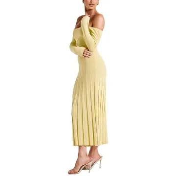 Chic Off Shoulder Bodycon Knit Dress for Women