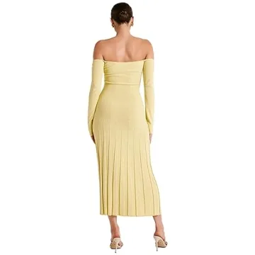 Chic Off Shoulder Bodycon Knit Dress for Women