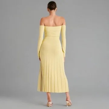 Chic Off Shoulder Bodycon Knit Dress for Women