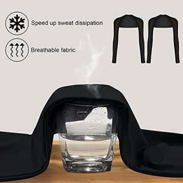 SATINIOR 4 Pairs Cooling Shawl Arm Sleeves with Finger Hole Anti-UV Arm Sleeves for Women Golfing Driving (Black), One Size