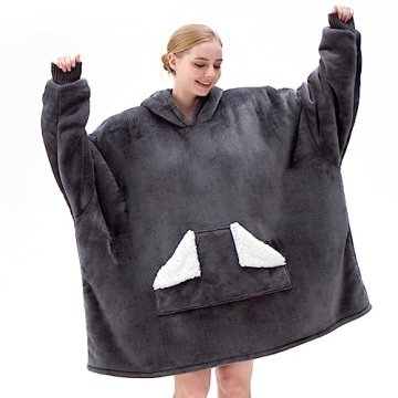 Oversized Wearable Blanket Hoodie with Giant Pocket