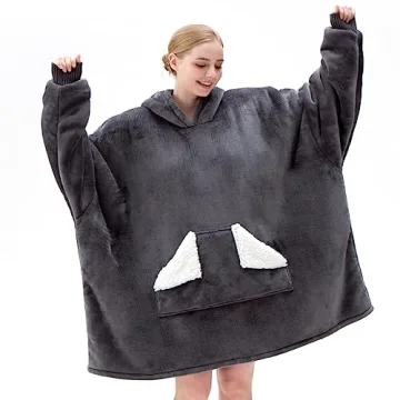 Oversized Wearable Blanket Hoodie with Giant Pocket
