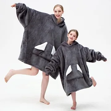 Oversized Wearable Blanket Hoodie with Giant Pocket