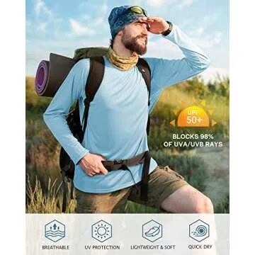 Roadbox Men's Outdoor UPF 50+ Sun Protection Shirt