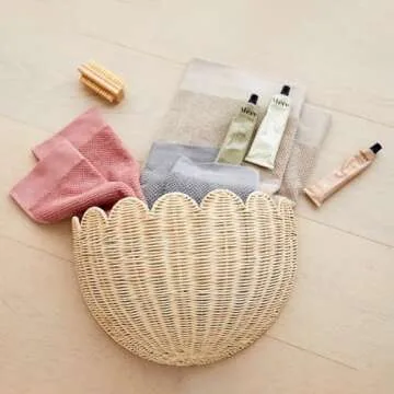 Stylish Scalloped Wicker Wall Baskets for Home Decor