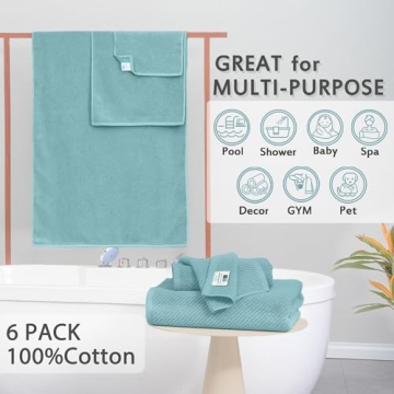 Luxurious 6-Piece Quick-Dry Cotton Towel Set