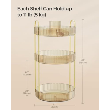SONGMICS 3-Tier Rotating Makeup Organizer - Stylish & Versatile
