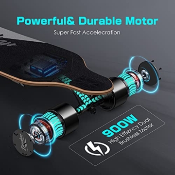 DresKar Electric Skateboard - Speed up to 26 MPH and 12.5 Miles Range