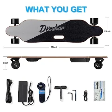 DresKar Electric Skateboard - Speed up to 26 MPH and 12.5 Miles Range