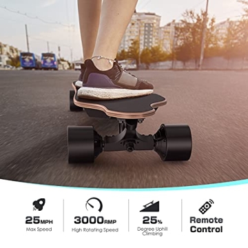 DresKar Electric Skateboard - Speed up to 26 MPH and 12.5 Miles Range