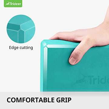 Trideer Yoga Block, Soft Non-Slip Surface Foam Premium Blocks, Supportive, Lightweight, Odor Resistant, Yoga Accessories for Pilates Meditation General Fitness Stretching Toning, 2 Pakc Grass Green
