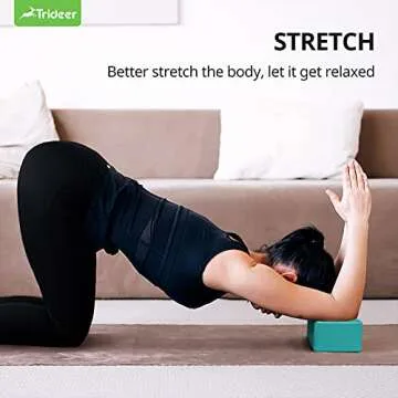 Trideer Yoga Block, Soft Non-Slip Surface Foam Premium Blocks, Supportive, Lightweight, Odor Resistant, Yoga Accessories for Pilates Meditation General Fitness Stretching Toning, 2 Pakc Grass Green