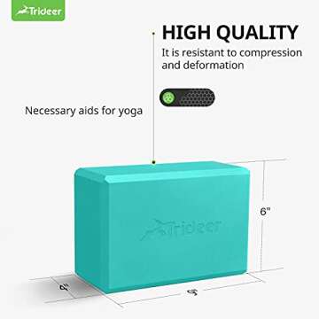 Trideer Yoga Block, Soft Non-Slip Surface Foam Premium Blocks, Supportive, Lightweight, Odor Resistant, Yoga Accessories for Pilates Meditation General Fitness Stretching Toning, 2 Pakc Grass Green