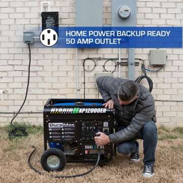 DuroMax XP12000EH Generator - Dual Fuel 12000 Watt Power