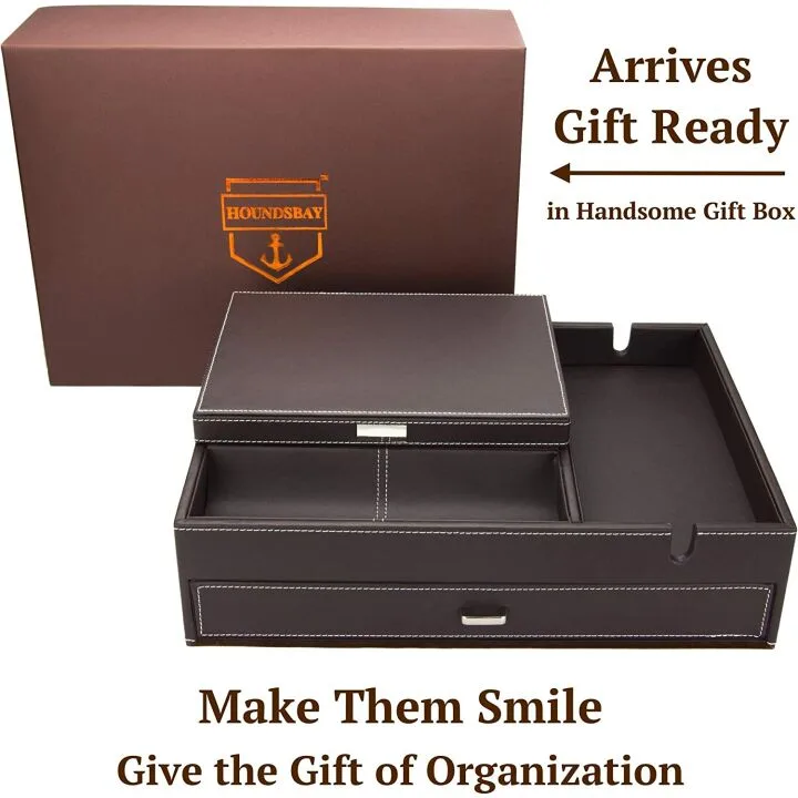 Men's Jewelry & Watch Box Organizer with Charging Station