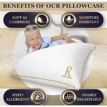 Royal Therapy 2-Pack King Pillows, Memory Foam Pillow, Rayon Derived from Bamboo Pillow, Pillow for Side Sleepers, Bed Pillow, King Size Pillow, Firm Pillow, Shredded Memory Foam Pillows King