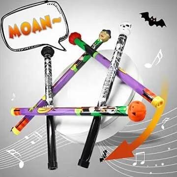 Novelty Place Halloween Themed 16" Groan Tube Noise Makers 5 Pack - Funny Party Noisemaker for Kids and Adults