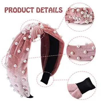Stylish Pearl-Detail Headbands Set for Women by Makone