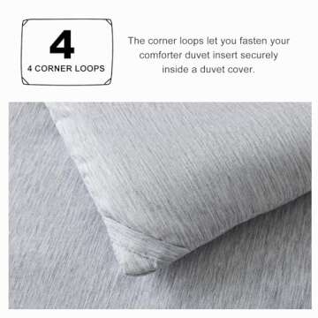 CozyLux Queen Comforter Set - 3 Pieces Light Grey Soft Luxury Cationic Dyeing Queen Comforter for All Season, Light Gray Breathable Lightweight Fluffy Bedding Sets with 1 Comforter and 2 Pillow Shams