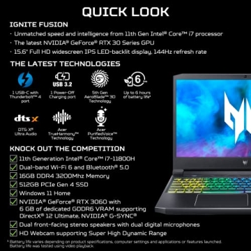 Acer Predator Helios 300 Gaming Laptop with RTX 3060