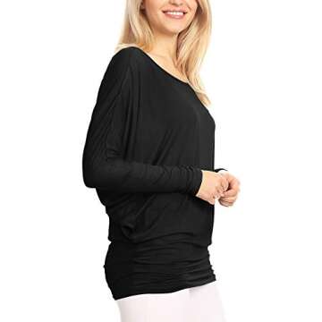 LL WT826 Women's Flowy Batwing Dolman Top - Soft & Chic