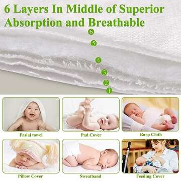 Fasoar 6 Ply Cloth Diapers for Babies and Toddlers 12 Pack