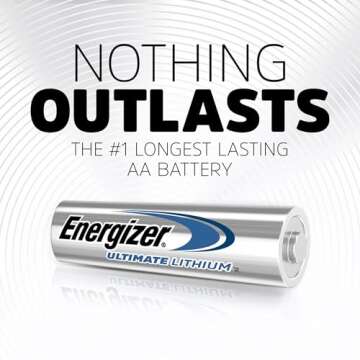 Energizer AA Batteries, Ultimate Lithium Double A Battery, 8 Count