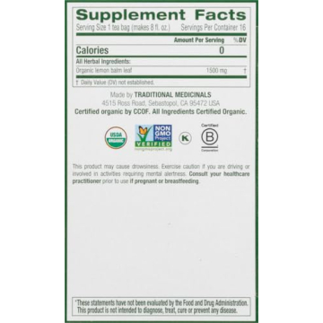 Organic Lemon Balm Herbal Tea for Calming and Digestion