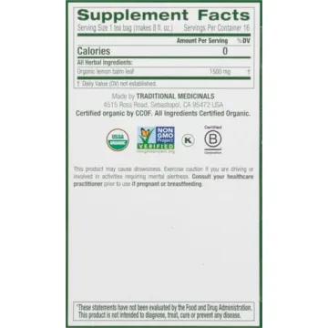 Organic Lemon Balm Herbal Tea for Calming and Digestion