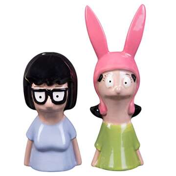 Bob's Burgers Tina and Louise Salt and Pepper Shaker Set - Ceramic - Great Gift for Bobs Burgers Fans