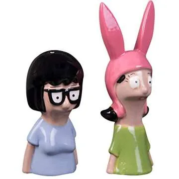 Bob's Burgers Tina and Louise Salt and Pepper Shaker Set - Ceramic - Great Gift for Bobs Burgers Fans