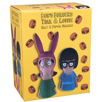 Bob's Burgers Tina and Louise Salt and Pepper Shaker Set - Ceramic - Great Gift for Bobs Burgers Fans