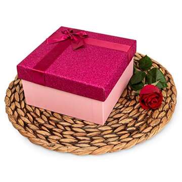 CENBOSS Woven Placemats (13.5" Set of 6, Brown Wash) Round Placemats, Wicker Placemats, Rattan Placemats, Plate Chargers