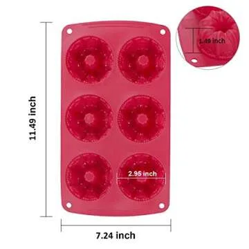 Webake Fancy Fluted Tube Cake Pan Non-stick Silicone Mini Tube Cake Baking Pan Kugelhopf Cake Mold Pack of 2