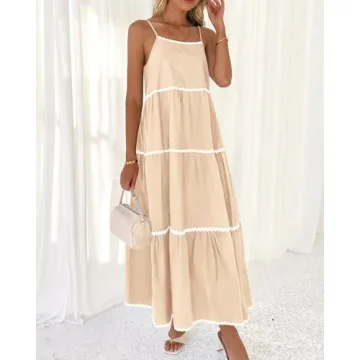 BTFBM Boho Summer Dresses Vacation Spaghetti Strap Backless