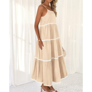 BTFBM Boho Summer Dresses Vacation Spaghetti Strap Backless