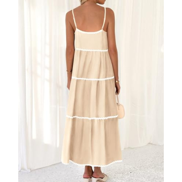 BTFBM Boho Summer Dresses Vacation Spaghetti Strap Backless