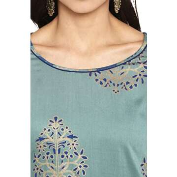 Buy Janasya Sea Green Printed Kurta for Women