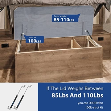 Reliable ARANA Gas Struts for Lids - 100 lbs Lift Max