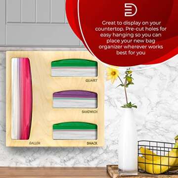 ELITE DESIGN Solid Wood Ziplock Bag Storage Organizer