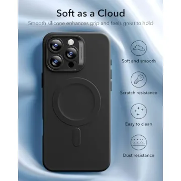 ESR for iPhone16 Pro Case with MagSafe, Supports Magnetic Charging, Smooth & Slim Silicone Case, Shockproof,for iPhone 16 Pro 6.3 inch Black