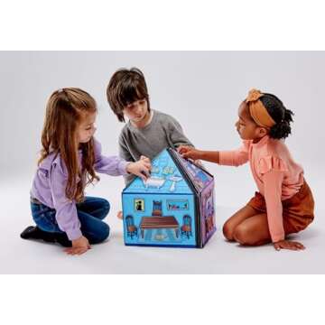 My Little House Interactive 1.25 Ft Tall Felt Playhouse and Board for Early Language and Vocabulary Development with 36 Matching Pieces