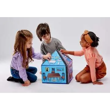 My Little House Interactive 1.25 Ft Tall Felt Playhouse and Board for Early Language and Vocabulary Development with 36 Matching Pieces