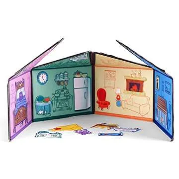 My Little House Interactive 1.25 Ft Tall Felt Playhouse and Board for Early Language and Vocabulary Development with 36 Matching Pieces