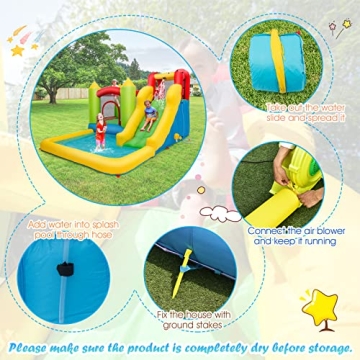 Fun COSTZON Kids Water Slide Bounce House for All