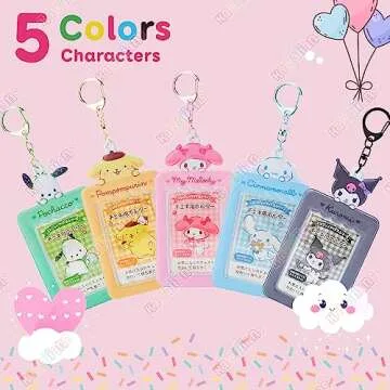KAWAIIANS Kawaii Keychain ID Card Holder, Cute Japanese Anime Lanyard Badge Reel Stationery for Back to School (MMe)