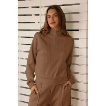 WIHOLL Fall Outfits for Women Loungewear Set Women Fashion Tracksuit Sets 2 Piece Outfits Casual Bro...